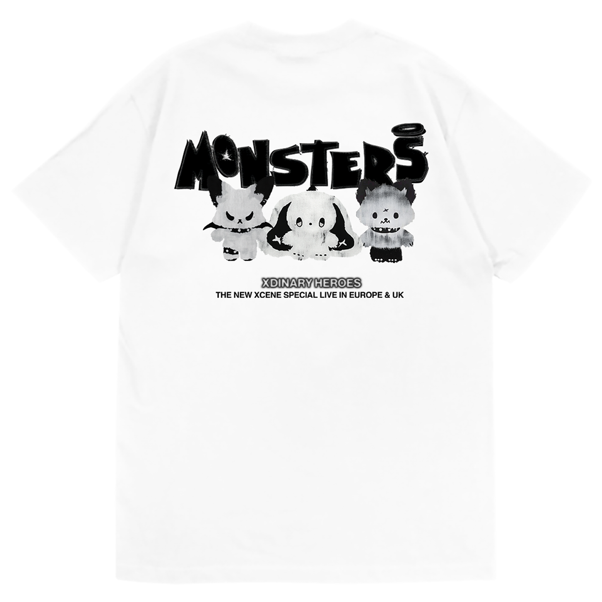 monsters white tee back
